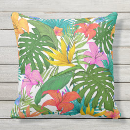 Tropische bloemen outdoor kussen