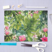 Tropische Bloemen Palm Bladeren Botanische Chic Su Tissuepapier (Craft)