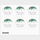 Tropische Bloemen & Palm Branch bruiloft dank u Ronde Sticker (Vel)