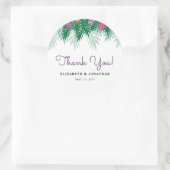 Tropische Bloemen & Palm Branch bruiloft dank u Ronde Sticker (Tas)