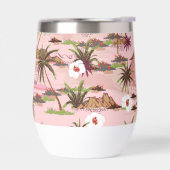 Tropische Bloemen Palm Custom Monogram Naam (Links)