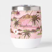 Tropische Bloemen Palm Custom Monogram Naam (Voorkant)