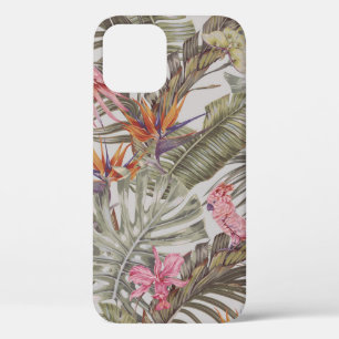 Tropische bloemen, palmbladeren, paradijsvogel  Case-Mate iPhone case