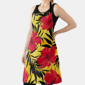 Tropische bloemen palmbladeren, patroon. schort (Insitu)