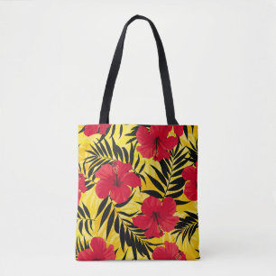 Tropische bloemen palmbladeren,  patroon. tote bag
