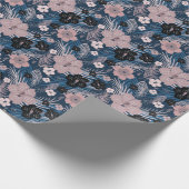 Tropische bloemen palmbladeren textuur cadeaupapier (Hoek)