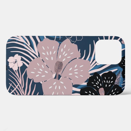 Tropische bloemen palmbladeren textuur Case-Mate iPhone case (Achterkant (horizontaal))