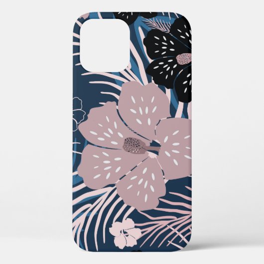 Tropische bloemen palmbladeren textuur Case-Mate iPhone case (Achterkant)