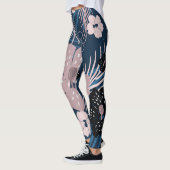 Tropische bloemen palmbladeren textuur leggings (Links)