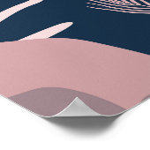 Tropische bloemen palmbladeren textuur poster (Hoek)