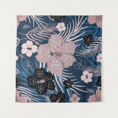 Tropische bloemen palmbladeren textuur wandkleed (Voorkant (horizontaal))