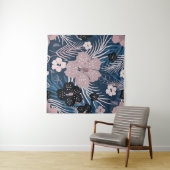 Tropische bloemen palmbladeren textuur wandkleed (In Situ (horizontaal))