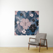 Tropische bloemen palmbladeren textuur wandkleed (In situ)