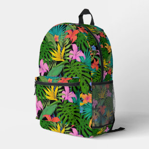 Tropische bloemen, Palms Island gesneden naaizak Bedrukte Rugzak