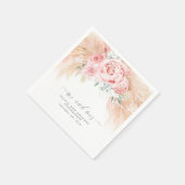 Tropische Bloemen Pampas Grass Bruiloft Servetten (Hoek)