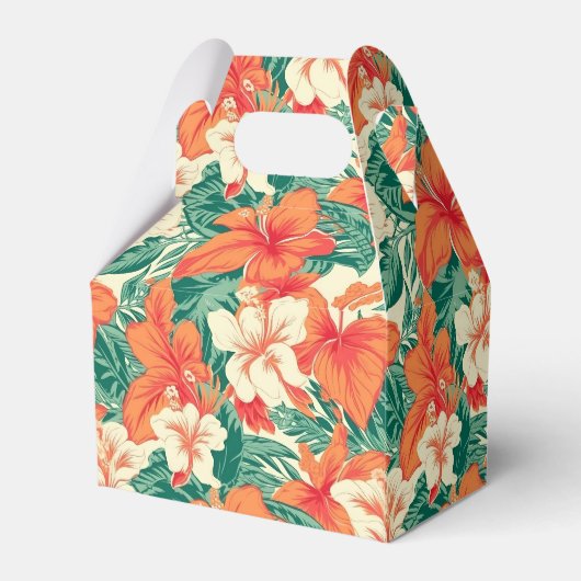 Tropische bloemen patroon Hawaïaanse sfeer Bedankdoosjes (Achterkant)