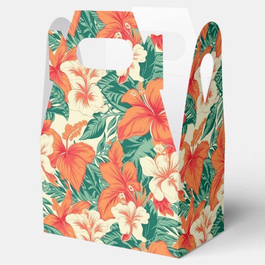 Tropische bloemen patroon Hawaïaanse sfeer Bedankdoosjes (Geopend)