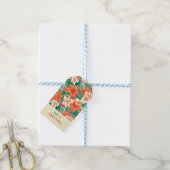 Tropische bloemen patroon Hawaïaanse sfeer Cadeaulabel (Met Touw)