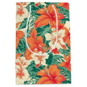 Tropische bloemen patroon Hawaïaanse sfeer Medium Cadeauzakje (Voorkant)