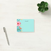 Tropische Bloemen Persoonlijk Teal 4x3 Post-it® Notes (Kantoor)
