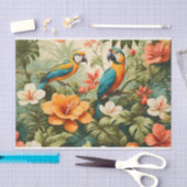  tropische bloemen, Planten en papegaaien Tissuepapier (Craft)