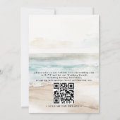 tropische bloemen protea strand qr code bruiloft kaart (Achterkant)