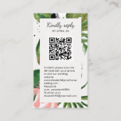 Tropische bloemen QR Code online RSVP Enclosure Informatiekaartje (Voorkant)