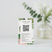 Tropische bloemen QR Code online RSVP Enclosure Informatiekaartje (Staand voorkant)
