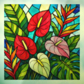 Tropische bloemen raamsticker (Vel 3)