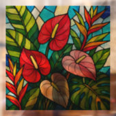 Tropische bloemen raamsticker (Vel 2)