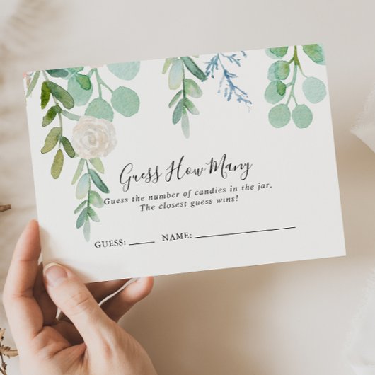 Tropische bloemen raden hoeveel spel Kaart Visitekaartje