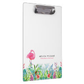 Tropische bloemen rand & roze flamingo klembord (Rechts)