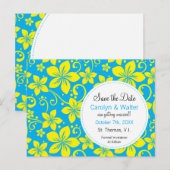 Tropische bloemen redden de datum Briefkaart (Voorkant / Achterkant)