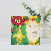 Tropische Bloemen Reggae Bridal Douche Uitnodiging (Staand voorkant)