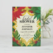 Tropische Bloemen Reggae Bridal Douche Uitnodiging (Staand voorkant)