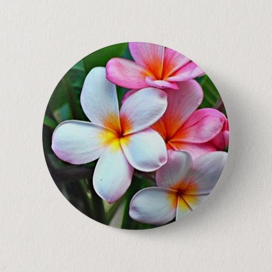Tropische bloemen ronde button 5,7 cm (Voorkant)