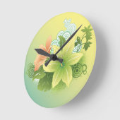 Tropische bloemen ronde klok (Hoek)