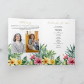 Tropische Bloemen Rouwherdenking Orde van Dienst Programma (Binnen)