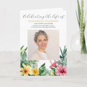 Tropische Bloemen Rouwherdenking Orde van Dienst Programma (Voorkant)