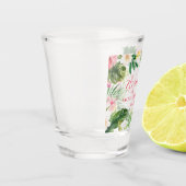 Tropische Bloemen Roze Bachelorette Party Shot Glas (Links)