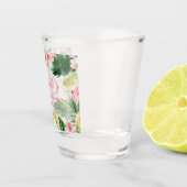 Tropische Bloemen Roze Bachelorette Party Shot Glas (Rechts)