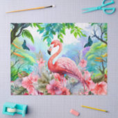 Tropische Bloemen Roze Flamingo Decoupage Tissuepapier (Craft)