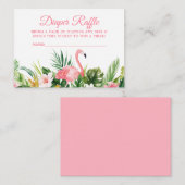 Tropische Bloemen Roze Flamingo Luier Raffle Ticke Informatiekaartje (Voorkant / Achterkant)