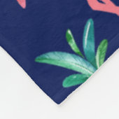 Tropische bloemen & roze flamingo's illustratie fleece deken (Hoek)