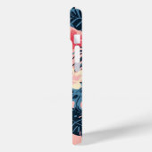 Tropische bloemen roze gepersonaliseerd Monogram Case-Mate iPhone Case (Achterkant / Links)