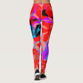Tropische bloemen Roze Leggings (Achterkant)