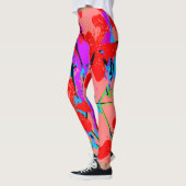 Tropische bloemen Roze Leggings (Links)