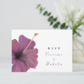Tropische bloemen RSVP bruiloft Kaart (Staand voorkant)