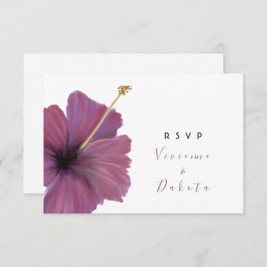 Tropische bloemen RSVP bruiloft Kaart (Voorkant / Achterkant)