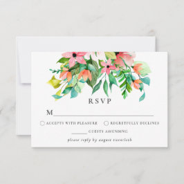 Tropische Bloemen RSVP-kaart RSVP Kaartje